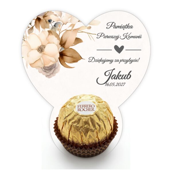 Podziękowanie dla gości Ferrero na komunię -