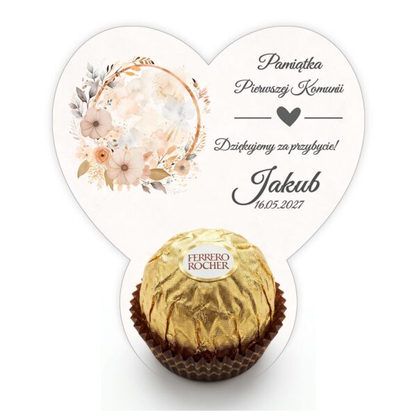 Podziękowanie dla gości Ferrero na komunię -