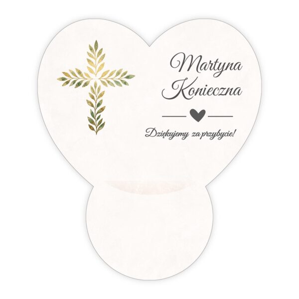 Podziękowanie dla gości Ferrero z winietką na komunię -