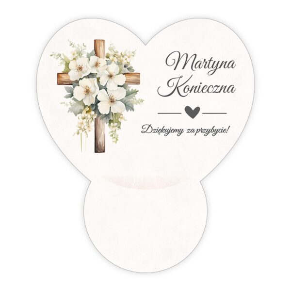 Podziękowanie dla gości Ferrero z winietką na komunię -
