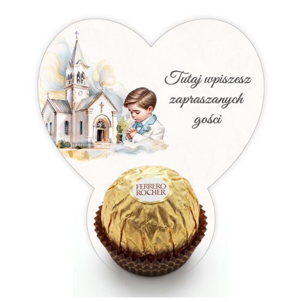 Podziękowanie dla gości Ferrero do uzupełnienia na komunię -