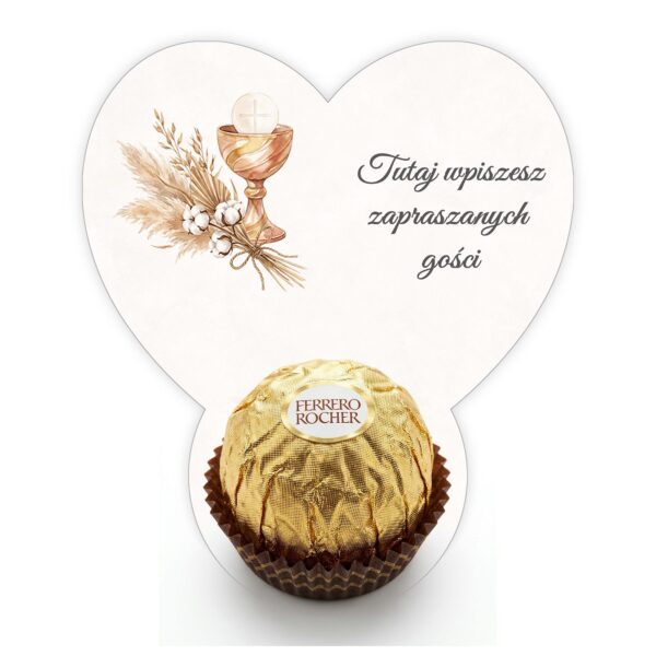 Podziękowanie dla gości Ferrero do uzupełnienia na komunię -