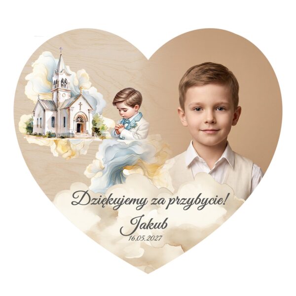 Fotomagnes serce — podziękowanie dla gości na komunię -