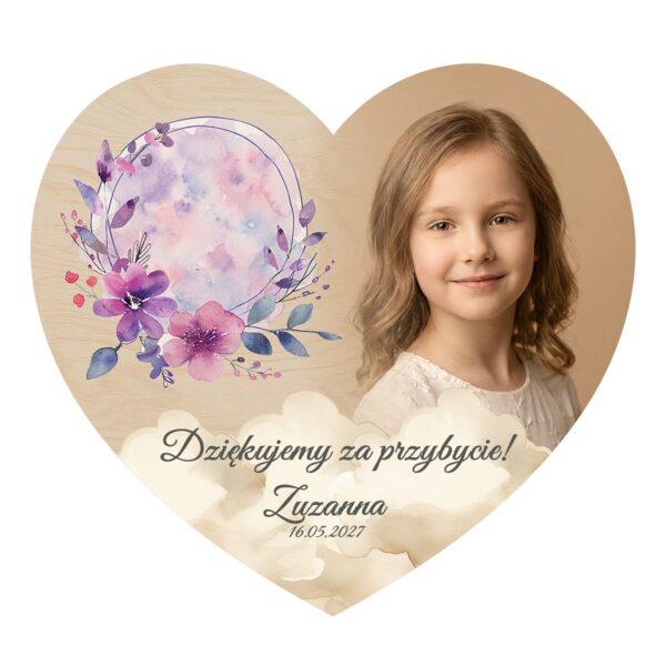 Fotomagnes serce — podziękowanie dla gości na komunię -