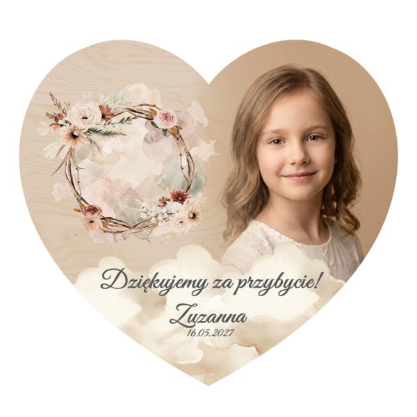Fotomagnes serce — podziękowanie dla gości na komunię -