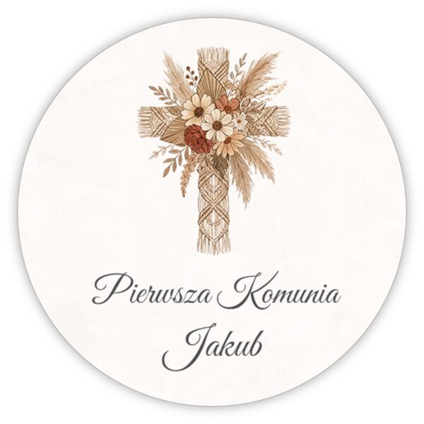 Naklejki okrągłe na komunię -