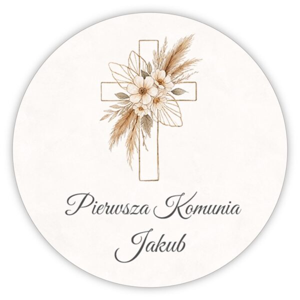 Naklejki okrągłe na komunię -