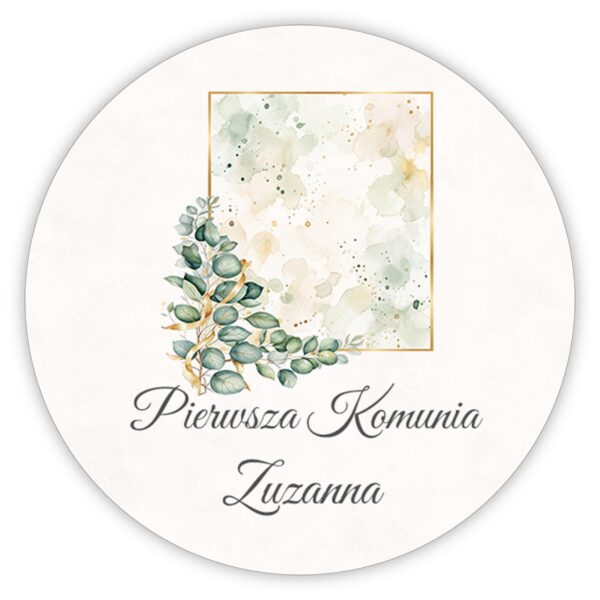 Naklejki okrągłe na komunię -