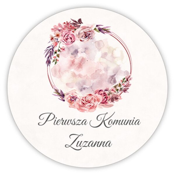 Naklejki okrągłe na komunię -