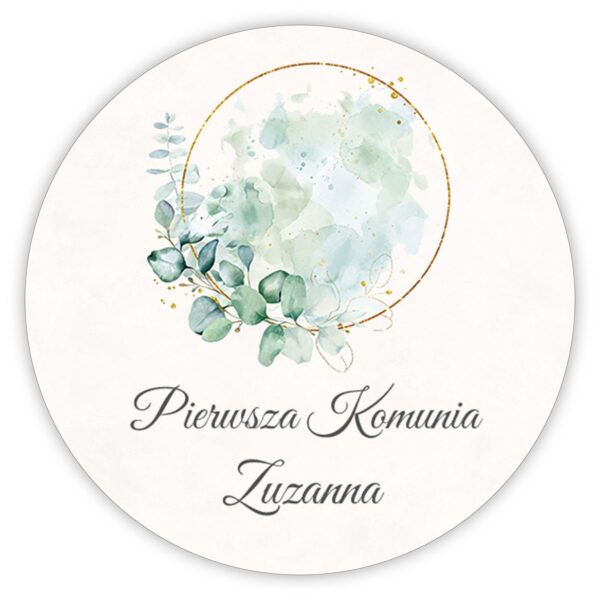 Naklejki okrągłe na komunię -
