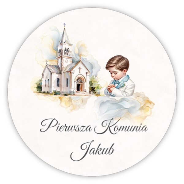 Naklejki okrągłe na komunię -