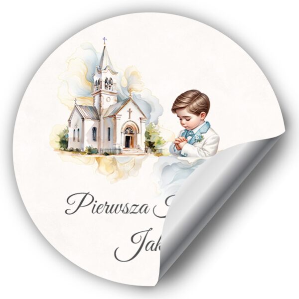 Naklejki okrągłe na komunię -