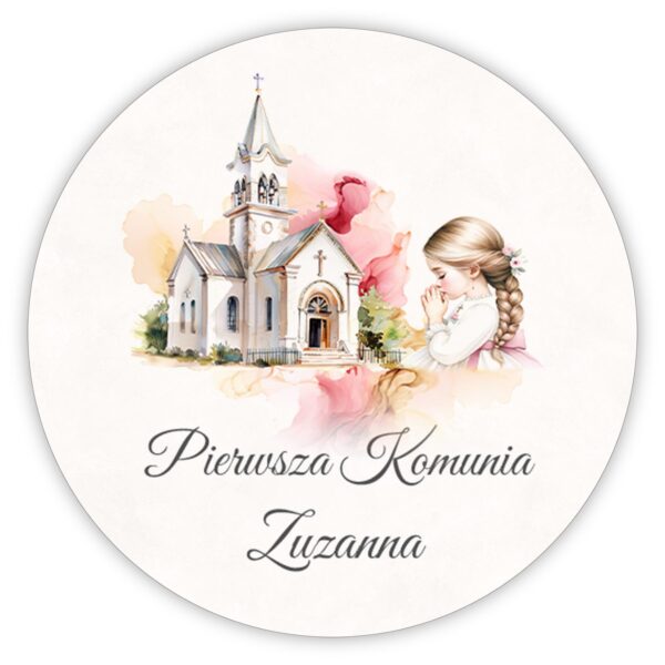 Naklejki okrągłe na komunię -
