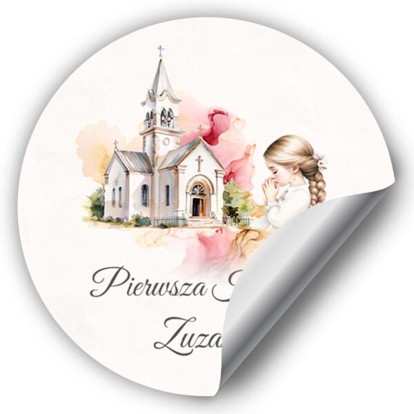 Naklejki okrągłe na komunię -