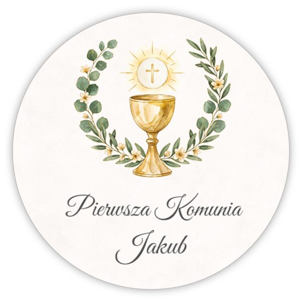 Naklejki okrągłe na komunię -