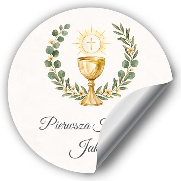 Naklejki okrągłe na komunię -