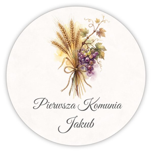 Naklejki okrągłe na komunię -