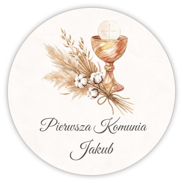 Naklejki okrągłe na komunię -