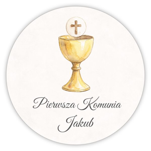 Naklejki okrągłe na komunię -