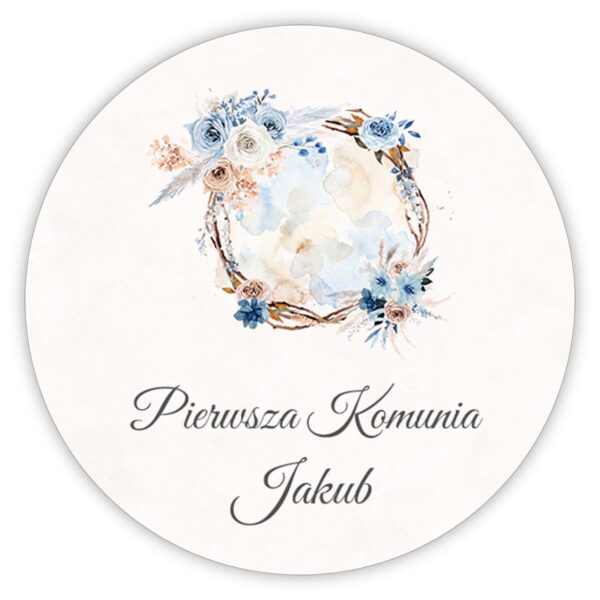 Naklejki okrągłe na komunię -