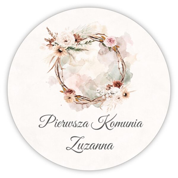 Naklejki okrągłe na komunię -