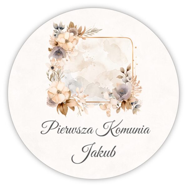 Naklejki okrągłe na komunię -