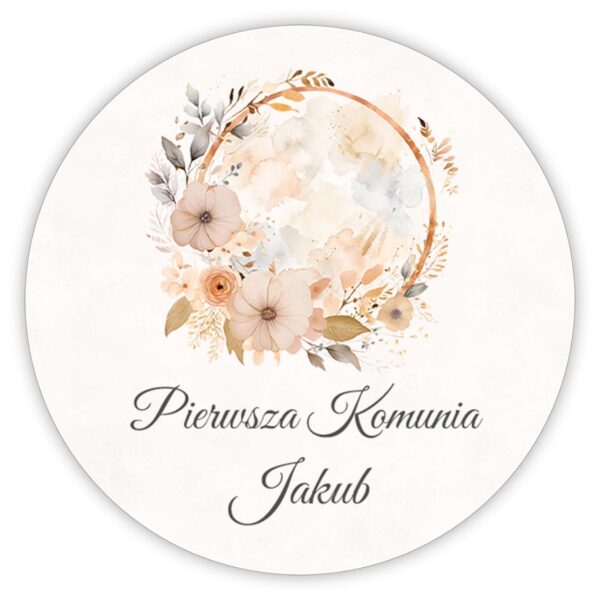 Naklejki okrągłe na komunię -