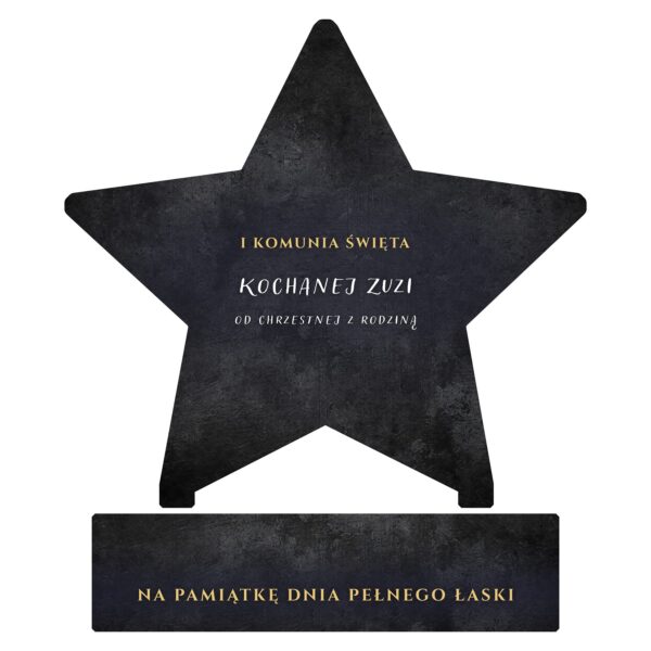 Gwiazdka pamiątkowa na komunię -