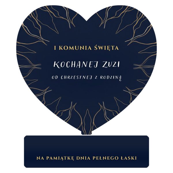 Serce pamiątkowe na komunię -