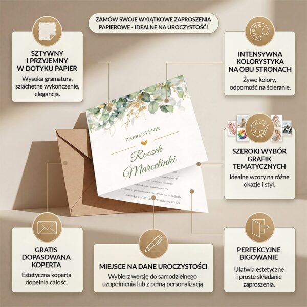 Zaproszenie na roczek z miejscem na gości -