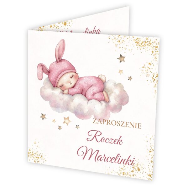 Zaproszenie na roczek z miejscem na gości -