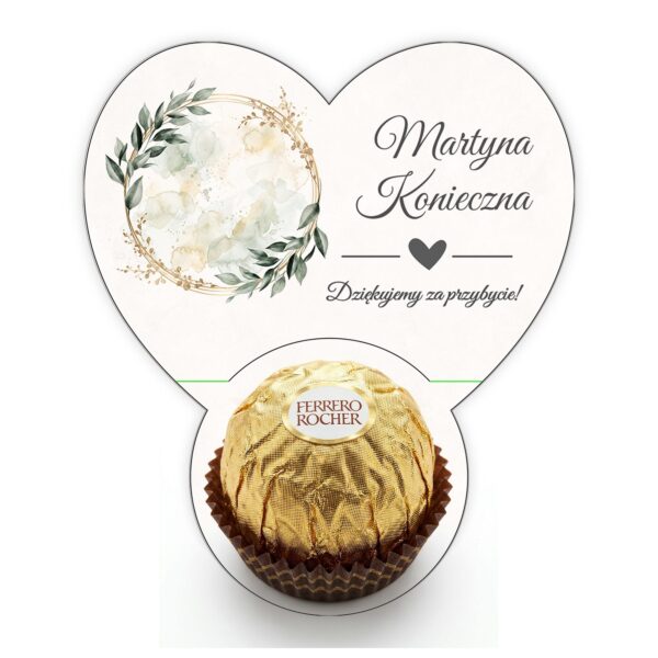 Podziękowanie dla gości Ferrero z winietką na roczek -