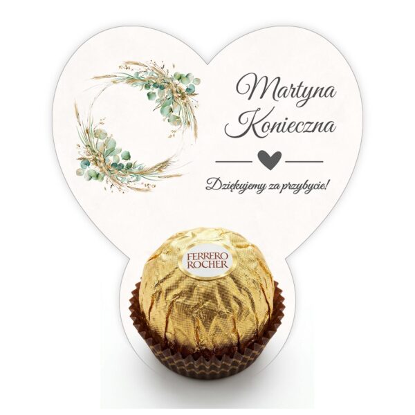 Podziękowanie dla gości Ferrero z winietką na roczek -