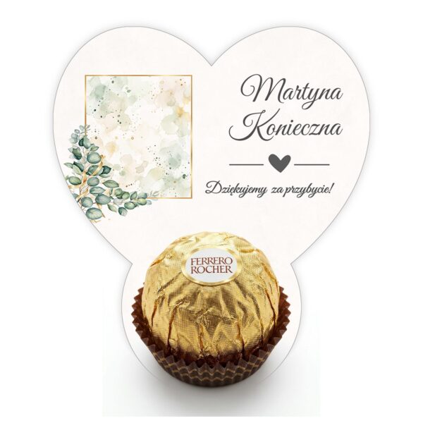 Podziękowanie dla gości Ferrero z winietką na roczek -