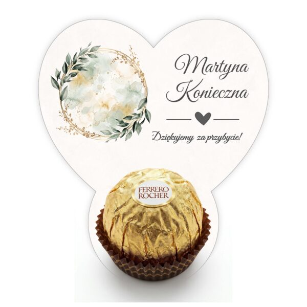 Podziękowanie dla gości Ferrero z winietką na roczek -