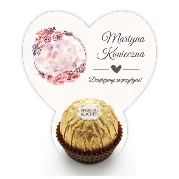 Podziękowanie dla gości Ferrero z winietką na roczek -
