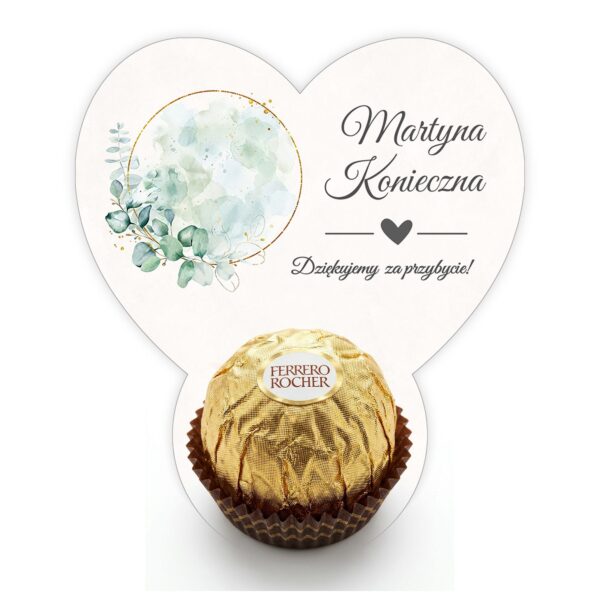 Podziękowanie dla gości Ferrero z winietką na roczek -