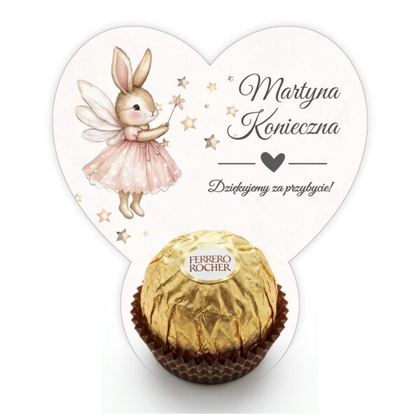 Podziękowanie dla gości Ferrero z winietką na roczek -