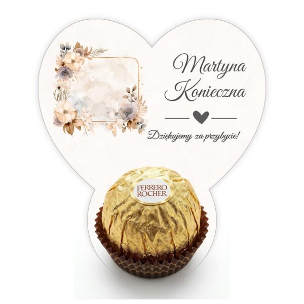 Podziękowanie dla gości Ferrero z winietką na roczek -