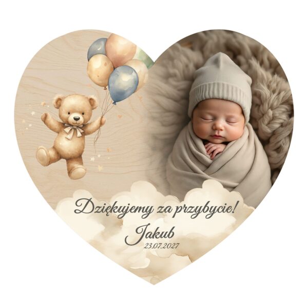 Fotomagnes serce — podziękowanie dla gości na roczek -