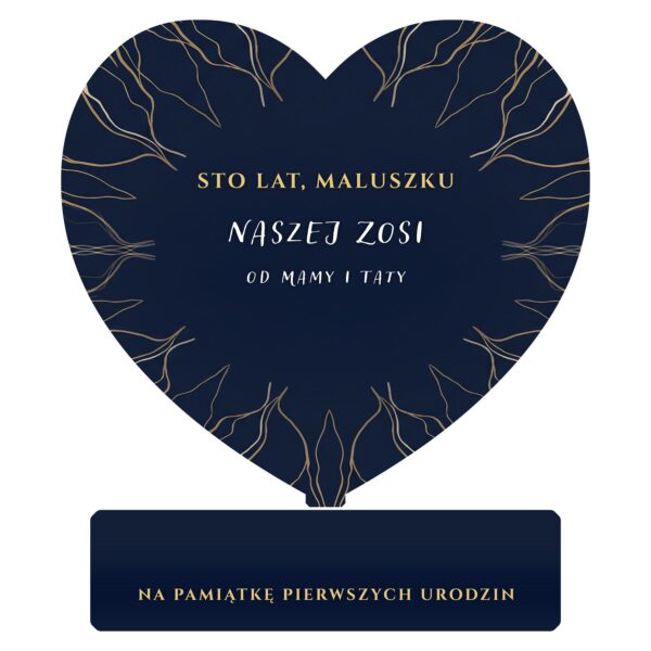 Serce pamiątkowe na roczek -