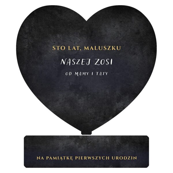 Serce pamiątkowe na roczek -