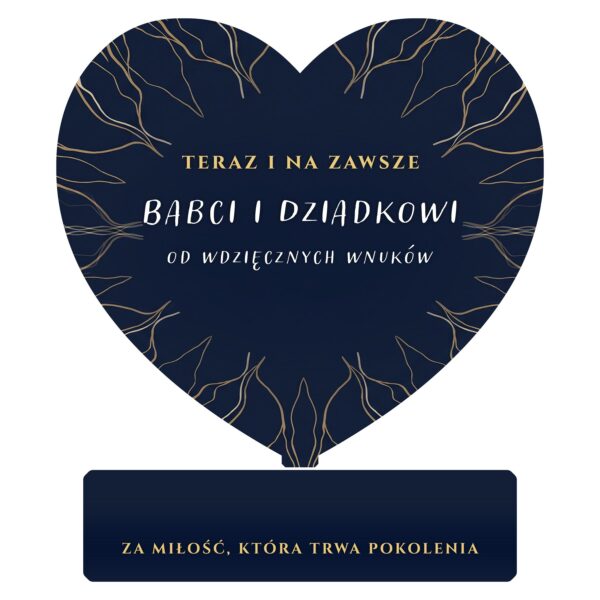 Serce pamiątkowe na rocznicę ślubu dla dziadków -