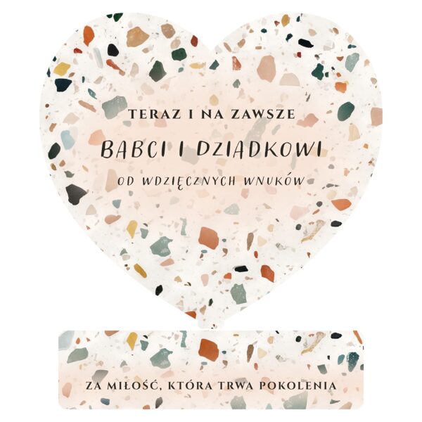 Serce pamiątkowe na rocznicę ślubu dla dziadków -
