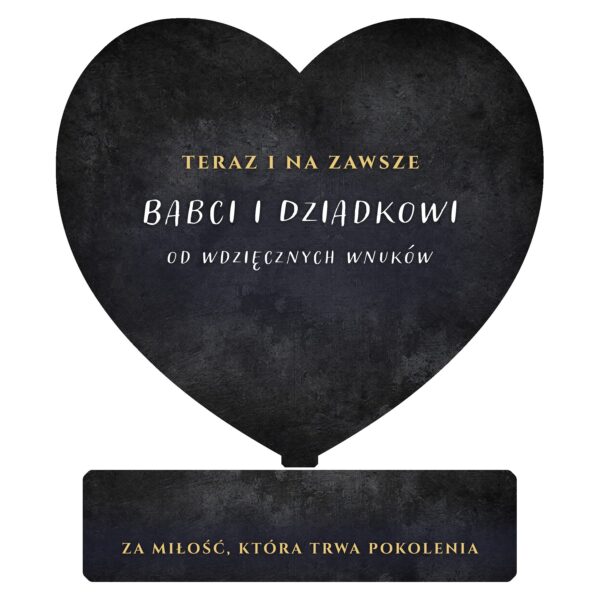 Serce pamiątkowe na rocznicę ślubu dla dziadków -