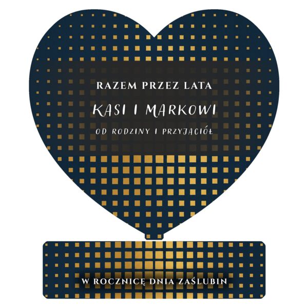 Serce pamiątkowe na rocznicę ślubu dla pary -