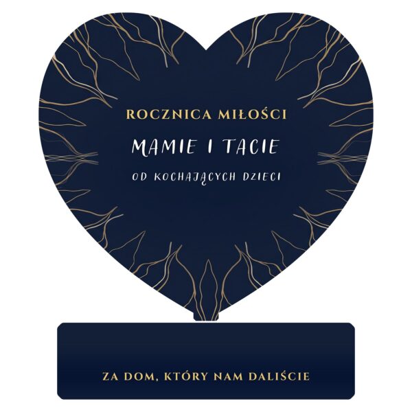 Serce pamiątkowe na rocznicę ślubu dla rodziców -