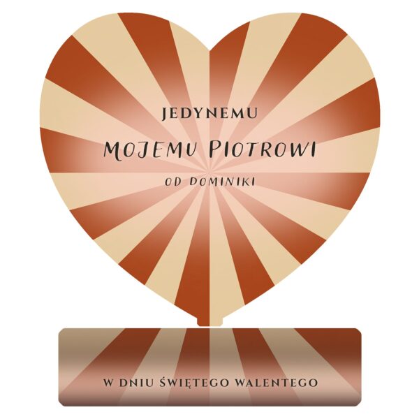Serce pamiątkowe na walentynki dla Niego -