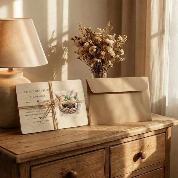 Drewniana tabliczka pamiątkowa na Dzień Ojca dla Taty -