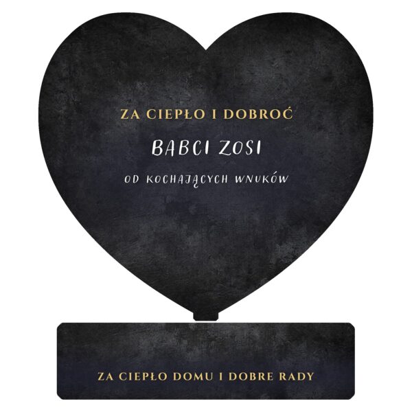 Serce pamiątkowe na Dzień Babci dla Babci -